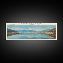 Load image into Gallery viewer, Bartlett Lake Arizona Framed Canvas Print, Panoramic Lake House Art, Scenic Painting, Travel Poster, Minimalist Wall Art, Home Decor
