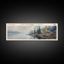 Carregar imagem no visualizador da galeria, Becharof Lake Panoramic Framed Canvas Print, Lake House Decor, Scenic View, Travel Poster, Modern Art, Nature Scene
