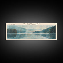 Load image into Gallery viewer, Belews Lake North Carolina Panoramic Framed Canvas Print, Lake House Decor, Scenic View, Travel Poster, Minimalist Art, Home Decor
