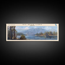 Carregar imagem no visualizador da galeria, Big Bear Lake California Panoramic Framed Canvas Print, Lake House Decor, Scenic View, Travel Poster, Modern Art, Nature Wall Art
