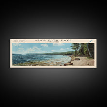 Load image into Gallery viewer, Bras d&#39;Or Lake Framed Canvas Print, Panoramic Lake House Decor, Wall Art, Travel Poster, Rustic Lake Painting, Home Decor
