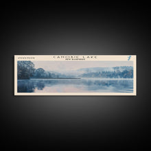 Carregar imagem no visualizador da galeria, Canobie Lake New Hampshire Framed Canvas Print, Panoramic Lake House Art, Wall Art, Travel Poster, Modern Lake Painting, Nature Art
