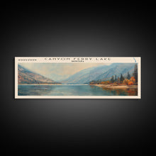 Carregar imagem no visualizador da galeria, Canyon Ferry Lake Montana Framed Canvas Print, Lake House Art, Panoramic Wall Art, Travel Poster, Rustic Lake Painting, Nature Art
