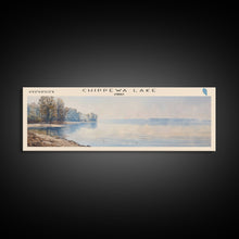 Cargar imagen en el visor de la galería, Chippewa Lake Ohio Framed Canvas Print, Lake House Decor, Panoramic Wide Art, Travel Poster, Modern Lake Painting, Nature Art
