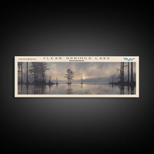 Cargar imagen en el visor de la galería, Clear Springs Lake Mississippi Framed Canvas Print, Panoramic Lake House Decor, Wide Wall Art, Travel Poster, Modern Lake Painting, Nature Art
