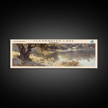 Cargar imagen en el visor de la galería, Clearwater Lake Framed Canvas Print, Lake House Art, Panoramic Travel Poster, Wide Wall Art, Modern Lake Painting, Home Decor
