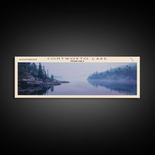 Cargar imagen en el visor de la galería, Contwoyto Lake Framed Canvas Print, Lake House Decor, Panoramic Wide Art, Travel Poster, Rustic Lake Painting, Home Decor
