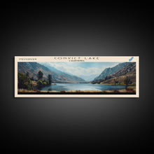 Cargar imagen en el visor de la galería, Convict Lake California Framed Canvas Print, Lake House Art, Panoramic Wide Art, Travel Poster, Modern Lake Painting, Nature Art
