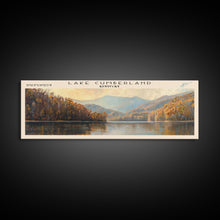 Load image into Gallery viewer, Cumberland Lake Framed Canvas Print, Lake House Art, Panoramic Wall Art, Travel Poster, Modern Lake Painting, Nature Art
