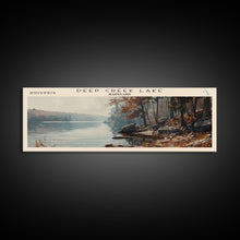 Load image into Gallery viewer, Deal Lake New Jersey Framed Canvas Print, Lake House Art, Panoramic Wall Art, Travel Poster, Rustic Lake Painting, Home Decor
