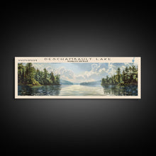Load image into Gallery viewer, Deschambault Lake Framed Canvas Print, Lake House Decor, Panoramic Wall Art, Travel Poster, Modern Lake Painting, Nature Art
