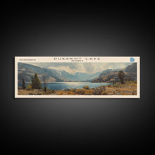 Load image into Gallery viewer, Dubawnt Lake Panoramic Framed Canvas Print, Lake House Decor, Wall Art, Travel Poster, Modern Lake Painting, Nature Art
