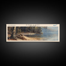 Load image into Gallery viewer, Enid Lake Mississippi Framed Canvas Print, Lake House Decor, Panoramic Wall Art, Travel Poster, Modern Lake Painting, Nature Art

