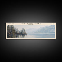 Cargar imagen en el visor de la galería, Flathead Lake Framed Canvas Print, Lake House Decor, Panoramic Wall Art, Travel Poster, Picturesque Lake Painting, Nature Art
