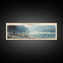 Cargar imagen en el visor de la galería, Ganoga Lake Pennsylvania Framed Canvas Print, Panoramic Lake House Decor, Wall Art, Travel Poster, Vibrant Lake Painting, Nature Art
