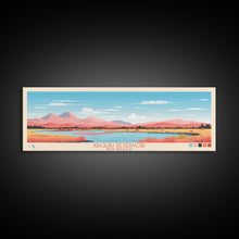 Carregar imagem no visualizador da galeria, Abiquiu Reservoir New Mexico Framed Canvas Print, Panoramic Wall Art, Midcentury Modern, Pop Art, Travel Poster, Living Room Art

