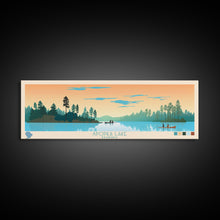 Carregar imagem no visualizador da galeria, Apopka Lake Florida Framed Canvas Print, Panoramic Travel Poster, Midcentury Modern Wall Art, Pop Art, Nature Living Room Art

