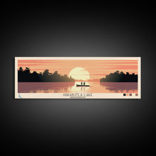 Carregar imagem no visualizador da galeria, Arkabutla Lake Mississippi Framed Canvas Print, Panoramic Wall Art, Midcentury Modern, Pop Art, Travel Poster, Scenic Lake House Art
