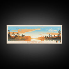 Load image into Gallery viewer, Barren River Lake Kentucky Framed Canvas Print, Panoramic Travel Poster, Midcentury Modern Wall Art, Pop Art, Lake House Decor
