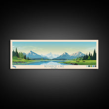 Carregar imagem no visualizador da galeria, Becharof Lake Alaska Framed Canvas Print, Panoramic Travel Poster, Midcentury Modern Wall Art, Pop Art, Nature Bedroom Art, Living Room Decor
