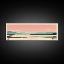 Cargar imagen en el visor de la galería, Big Glen Lake Michigan Framed Canvas Print, Panoramic Wall Art, Midcentury Modern, Pop Art, Travel Poster, Scenic Living Room Decor, Bedroom Art
