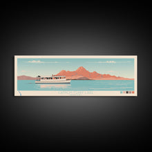 Carregar imagem no visualizador da galeria, Canyon Ferry Lake Montana Framed Canvas Print, Pop Art Panoramic Travel Poster, Bedroom Decor, Midcentury Modern, Wall Art, Scenic Lake House, Nature Art
