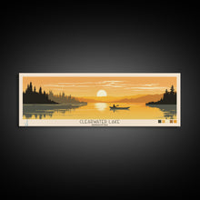 Cargar imagen en el visor de la galería, Clearwater Lake Missouri Framed Canvas Print, Pop Art Panoramic Travel Poster, Midcentury Modern, Wall Art, Scenic Nature Painting, Bedroom Decor, Living Room Art
