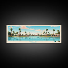 Load image into Gallery viewer, Dead Lakes Florida Framed Canvas Print, Midcentury Modern Panoramic Wall Art, Bedroom Decor, Pop Art, Travel Poster Art, Scenic Nature Painting
