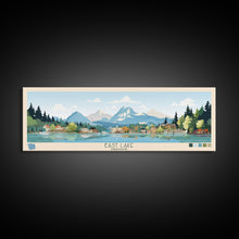 Load image into Gallery viewer, East Lake Oregon Framed Canvas Print, Panoramic Landscape Art, Midcentury Modern, Pop Art, Living Room Wall Art, Travel Poster, Beautiful Nature Art

