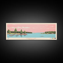 Carregar imagem no visualizador da galeria, Eufaula Lake Oklahoma Framed Canvas Print, Panoramic Art, Midcentury Modern, Pop Art, Living Room Wall Art, Travel Poster, Nature Art
