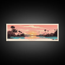 Carregar imagem no visualizador da galeria, False River Louisiana Framed Canvas Print, Panoramic Wall Art, Midcentury Modern, Pop Art, Bedroom Decor, Travel Poster, Lake View, Artistic Decor
