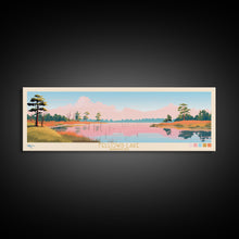 Cargar imagen en el visor de la galería, Fellows Lake Missouri Framed Canvas Print, Panoramic Wall Art, Midcentury Modern, Pop Art, Bedroom Decor, Travel Poster, Artistic Decor, Nature Painting
