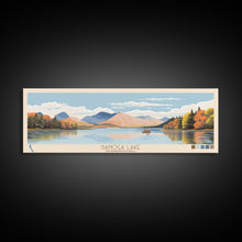 Cargar imagen en el visor de la galería, Ganoga Lake Pennsylvania Framed Canvas Print, Panoramic Art, Midcentury Modern, Pop Art, Living Room Wall Art, Travel Poster, Nature Painting, Home Decor
