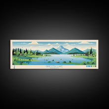 Load image into Gallery viewer, Griffith Lake Vermont Framed Canvas Print, Panoramic Wall Art, Midcentury Modern, Pop Art, Living Room Wall Art, Travel Poster, Lake View, Nature Art
