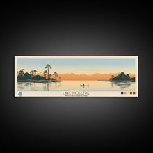 Carregar imagem no visualizador da galeria, Lake Moultrie South Carolina Framed Canvas Print, Panoramic Wall Art, Midcentury Modern, Pop Art, Bedroom Art, Travel Poster, Lake House Decor
