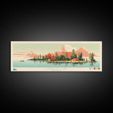 Load image into Gallery viewer, Lower Red Lake, Minnesota Panoramic Wall Art Framed Canvas Print, Midcentury Modern, Pop Art, Home Decor, Travel Poster, Living Room Art
