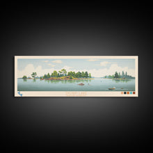 Load image into Gallery viewer, Sylvan Lake, South Dakota Framed Canvas Print, Lake House Decor, Midcentury Modern Art, Pop Art, Travel Poster, Bedroom Wall Art
