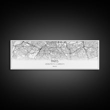 Load image into Gallery viewer, Panoramic Paris City Map, France Art, Map Print, Minimalist Wall Art, Canvas Art, Housewarming Gift, Street Map Art, Closing Gift

