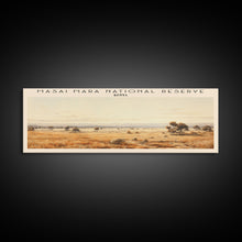 Load image into Gallery viewer, Masai Mara National Reserve Travel Print Wall Art, Travel Poster Print, Retro Style COUNTRY Home Decor, Wall Hanging, Travel Gift Idea, Unique Metal Art
