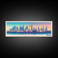 Carregar imagem no visualizador da galeria, Abu Dhabi, United Arab Emirates Panoramic Travel Poster Canvas Print, Abu Dhabi, United Arab Emirates Painting, United Arab Emirates Art, Abu Dhabi Travel Art, Living Room Painting
