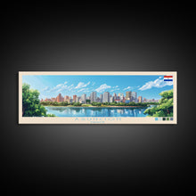 Carregar imagem no visualizador da galeria, Asuncion, Paraguay Panoramic Travel Poster Canvas Print, Asuncion, Paraguay Painting, Paraguay Art, Asuncion Travel Art, Living Room Painting
