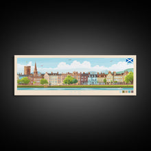 Carregar imagem no visualizador da galeria, Ayr, Scotland Panoramic Travel Poster Canvas Print, Ayr, Scotland Painting, Scotland Art, Ayr Travel Art, Living Room Painting
