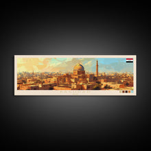 Carregar imagem no visualizador da galeria, Baghdad, Iraq Panoramic Travel Poster Canvas Print, Baghdad, Iraq Painting, Iraq Art, Baghdad Panoramic Travel Art, Travel Painting
