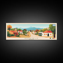 Load image into Gallery viewer, Banfield, Argentina Panoramic Travel Poster Canvas Print, Banfield, Argentina Painting, Argentina Art, Banfield Panoramic Travel Art, Travel Painting
