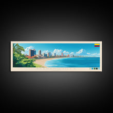 Load image into Gallery viewer, Barranquilla, Colombia Travel Poster Panoramic Canvas Print, Barranquilla, Colombia Painting, Colombia Art, Barranquilla Travel Art, Guest Room Painting
