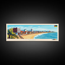 Load image into Gallery viewer, Beira, Mozambique Panoramic Travel Poster Canvas Print, Beira, Mozambique Painting, Mozambique Art, Beira Travel Art, Living Room Painting
