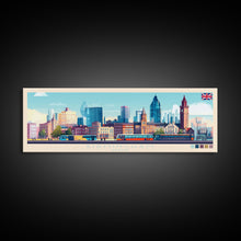 Cargar imagen en el visor de la galería, Birmingham, England Travel Poster Panoramic Canvas Print, Birmingham, England Painting, England Art, Birmingham Travel Art, Guest Room Painting
