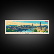 Load image into Gallery viewer, Bradford, England Panoramic Travel Poster Canvas Print, Bradford, England Painting, England Art, Bradford Travel Art, Guest Room Painting
