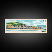 Load image into Gallery viewer, Bray, Ireland Panoramic Travel Poster Canvas Print, Bray, Ireland Painting, Ireland Art, Bray Travel Art, Guest Room Painting
