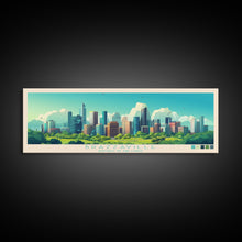 Load image into Gallery viewer, Brazzaville, Republic of the Congo Panoramic Travel Poster Canvas Print, Brazzaville, Republic of the Congo Painting, Republic of the Congo Art, Brazzaville Travel Art, Living Room Painting
